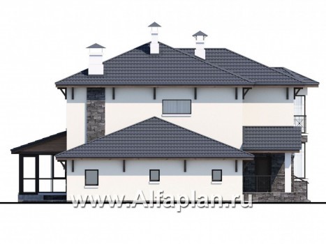 «Мозель» - проект двухэтажного дома из кирпича, современный стиль, с эркером и гаражом - превью фасада дома