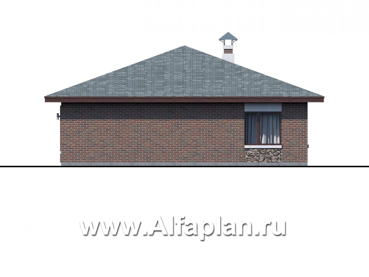 Проекты домов Альфаплан - «Сислей» - современный одноэтажный дом - изображение фасада №2