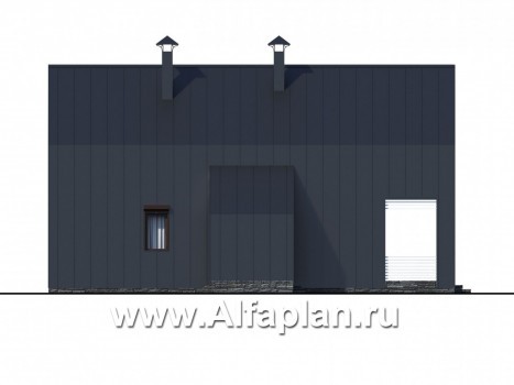 Проекты домов Альфаплан - «Тау» - эксклюзивный коттедж в современном дизайне - превью фасада №3