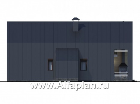 Проекты домов Альфаплан - «Омега» - коттедж для узкого участка - превью фасада №3