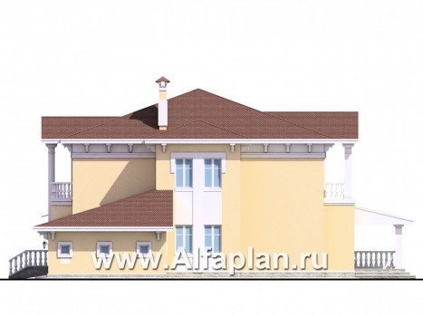 Проекты домов Альфаплан - Вилла «Эдельвейс» - элитный дом в классическом стиле - превью фасада №2