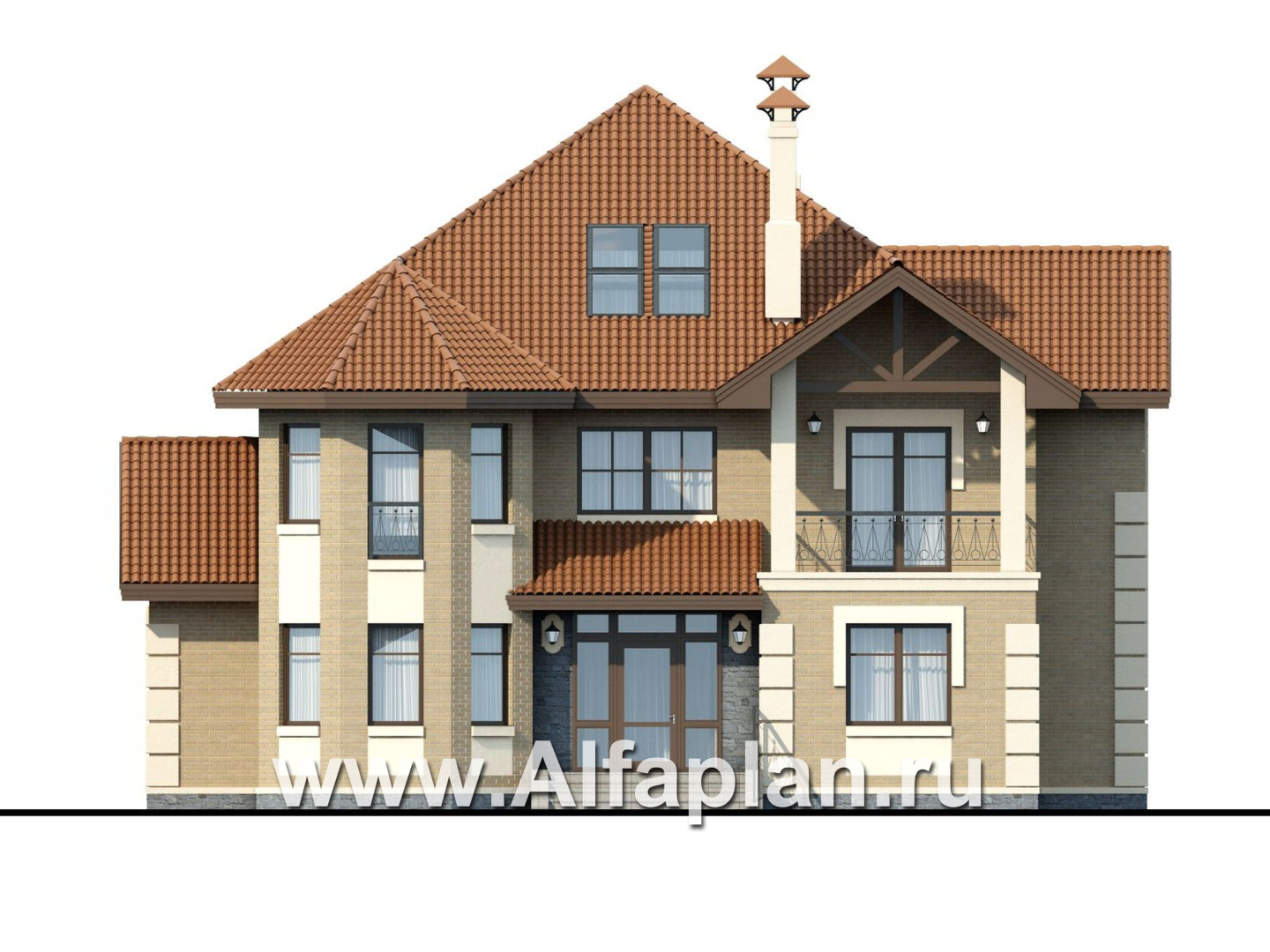 Проекты домов Альфаплан - «Воронцов»- коттедж с комфортной планировкой - изображение фасада №1