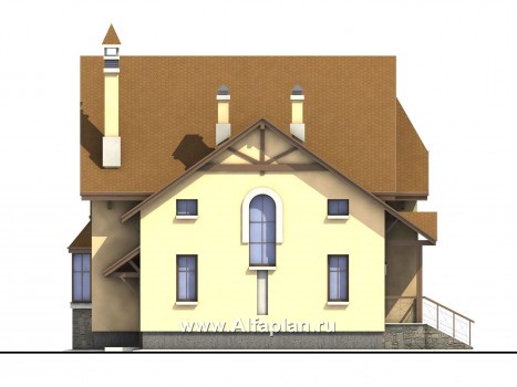 «Вива» - проект дома из кипича, для узкого участка, в стиле фахверк - превью фасада дома