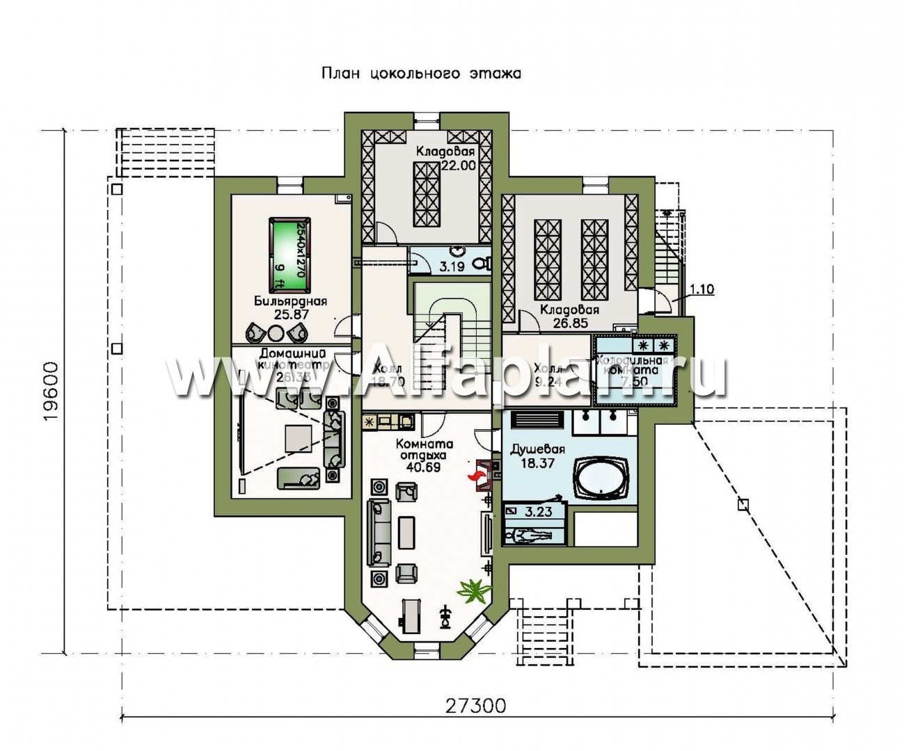 Проекты домов Альфаплан - «Пятьсот квадратов» — комфортабельный загородный особняк бизнес-класса - план проекта №1