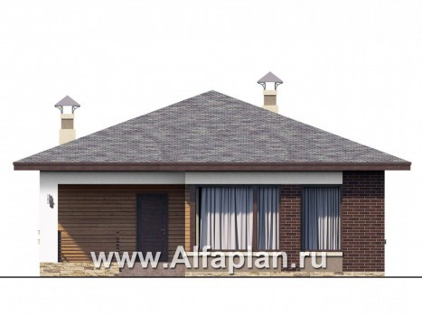 Проекты домов Альфаплан - «Дега» - стильный, компактный дачный дом - превью фасада №1