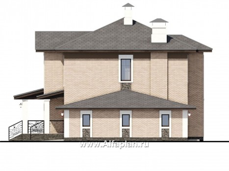 «Арт-Нуво» - проект двухэтажного дома,  с террасой и гражом, в стиле модерн - превью фасада дома