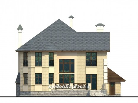 «Эвридика» - проект загородного дома, с террасой и с гаражом на 2 авто - превью фасада дома