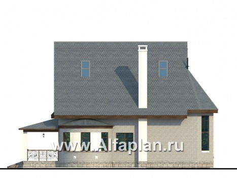 Проекты домов Альфаплан - «Пенаты» - дом с богатой живописной архитектурой - превью фасада №3