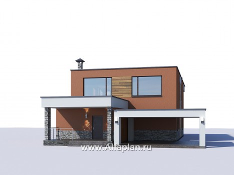 «Бетельгейзе» - проект двухэтажного дома в стиле хай-тек, вилла со вторым светом, мастер спальня - превью дополнительного изображения №3