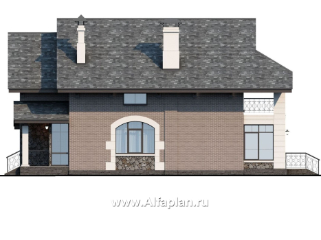 «Одетта»- проект двухэтажного дома для узкого участка, с террасой - превью фасада дома