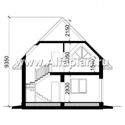 Проекты домов Альфаплан - Мансардный дом для маленького участка - превью плана проекта №3