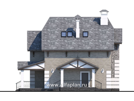 «Ясная поляна» - проект двухэтажного дома, с эркером и с бильярдной - превью фасада дома