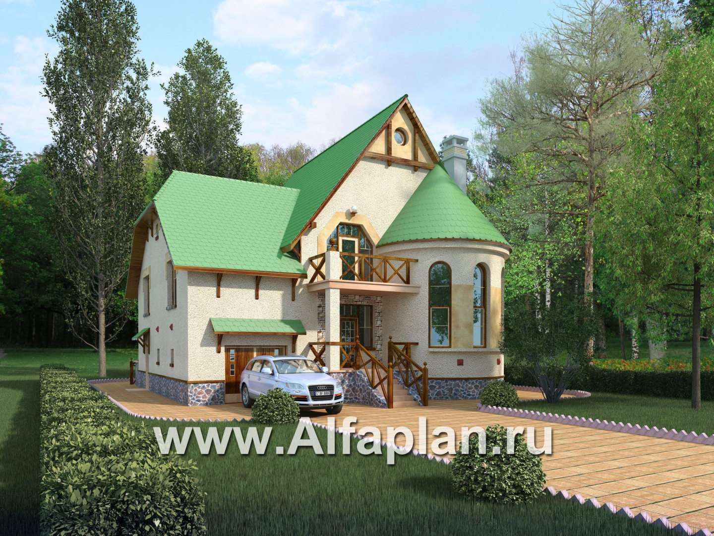 Проекты домов Альфаплан - «5-ая глава» - современный замок для романтиков - дополнительное изображение №3