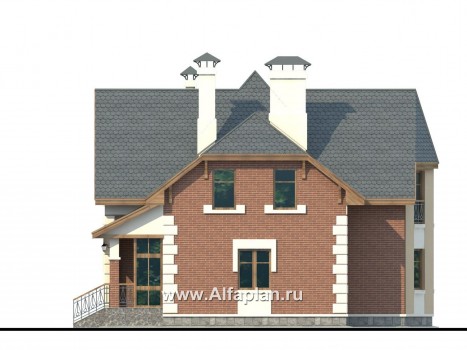 «Клио» -  проект дома с мансардой, с эркером и с террасой - превью фасада дома