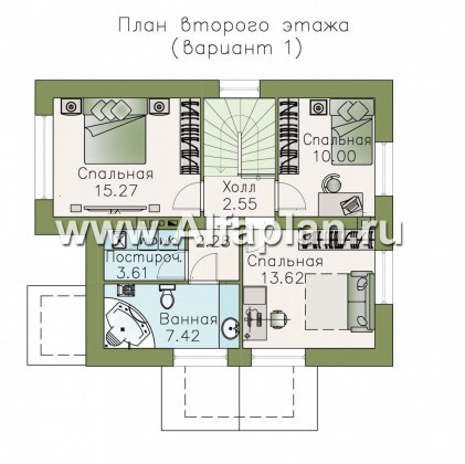 Проекты домов Альфаплан - Кирпичный дом «Боспор» с мансардой - превью плана проекта №2
