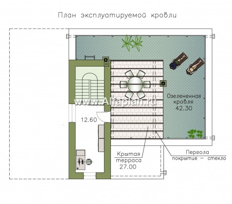 «Гоген» - проект двухэтажного дома из газобетона, с террасой, с сауной или с гостевой квартирой - превью план дома
