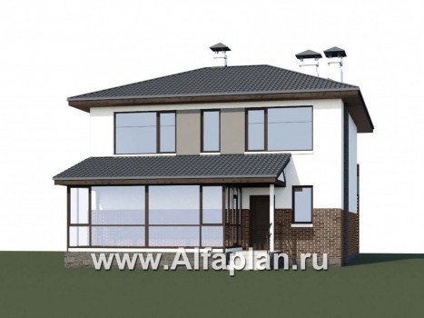 Проекты домов Альфаплан - «Орбита» - современный и удобный, компактный дом - превью дополнительного изображения №1