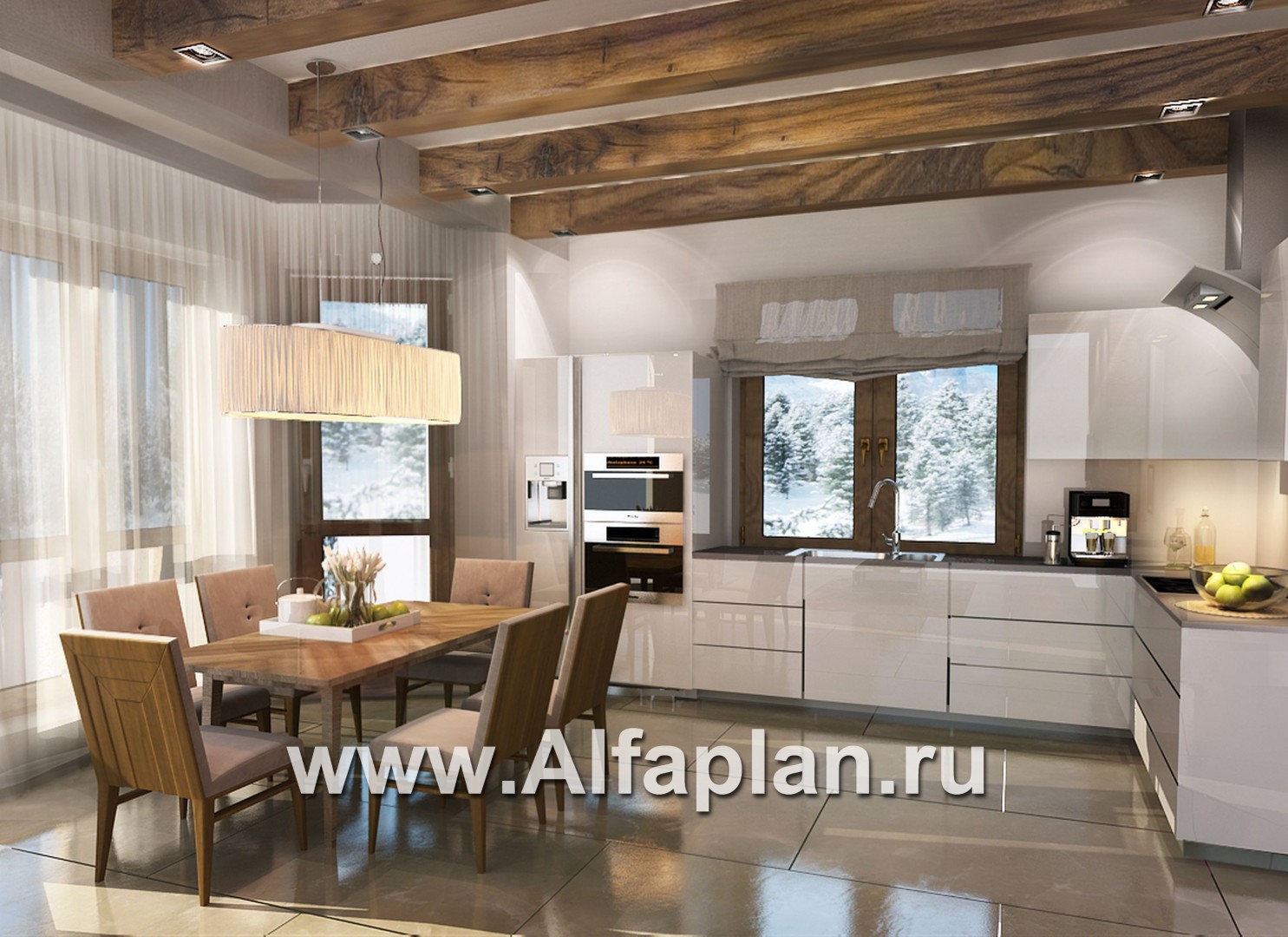 Проекты домов Альфаплан - Компактный мансардный дом с навесом для машины - дополнительное изображение №3