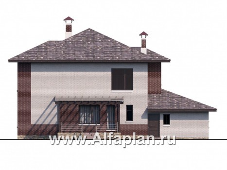 Проекты домов Альфаплан - «Эндорфин» - современный двухэтажный дом с гаражом - превью фасада №4